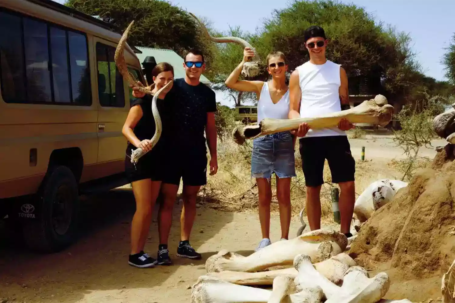 un grup de viatgers en un safari per compartir i unir-se en grup a Tanzània de 4 dies