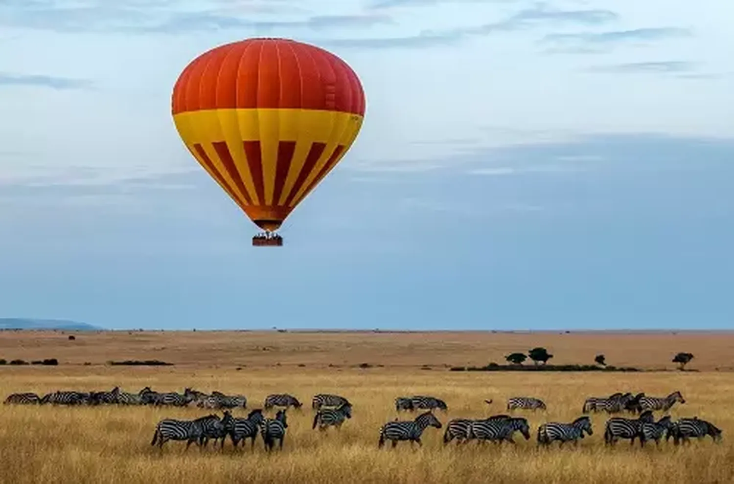 hot air balloon ride during 6 day Serengeti safari