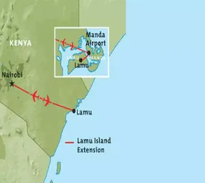 Map of Lamu Island, Kenya