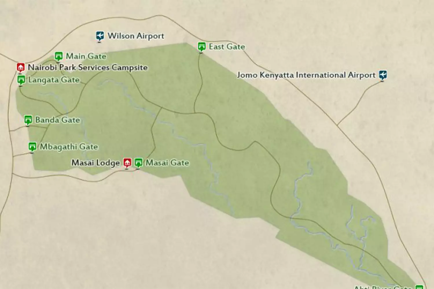 Nairobi National Park Map
