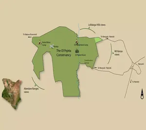 Map of Ol Pejeta Conservancy, Kenya