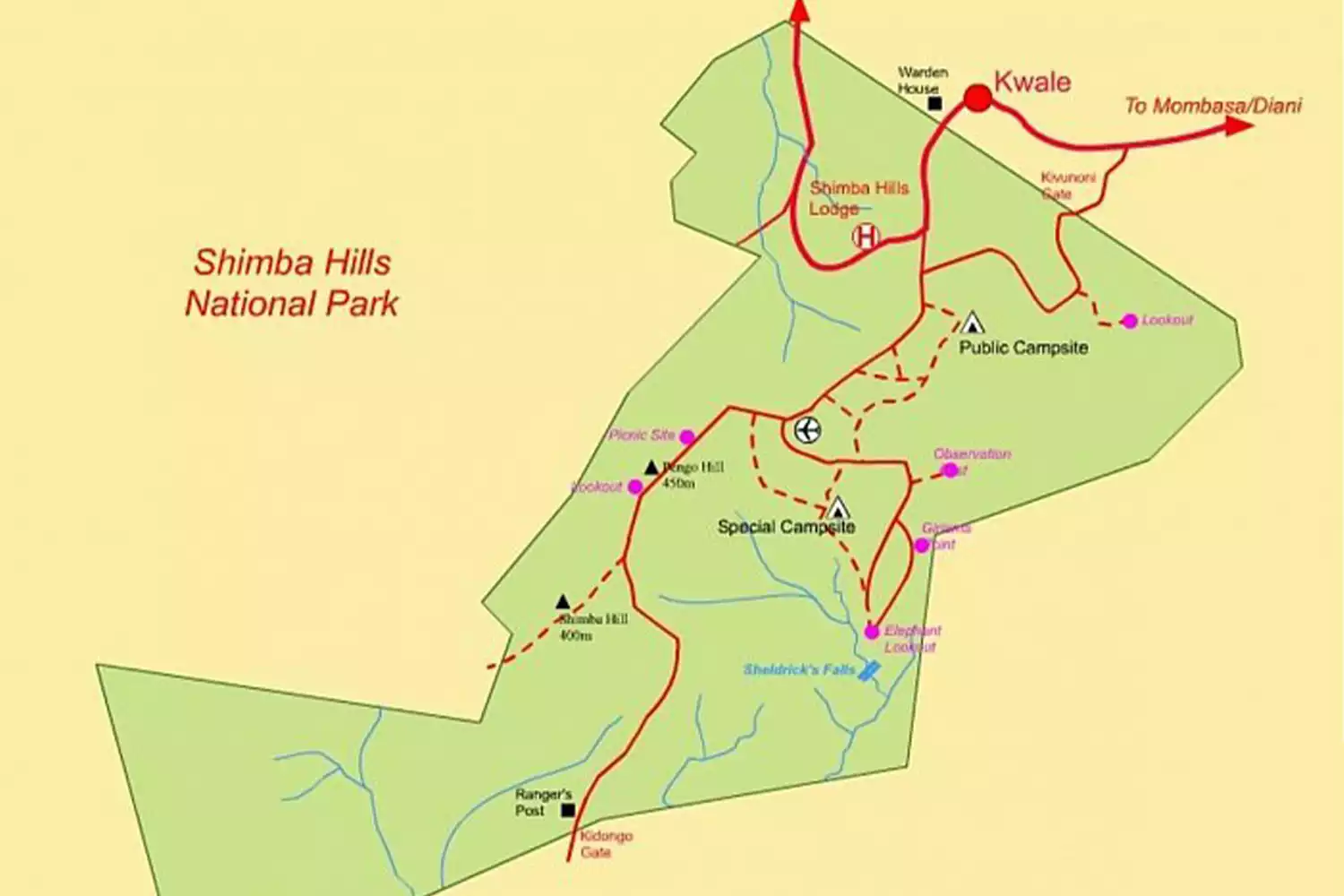 Shimba Hills National Reserve Map