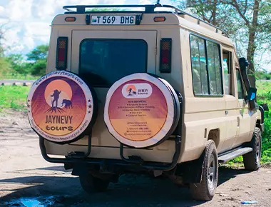 A parked special safari car