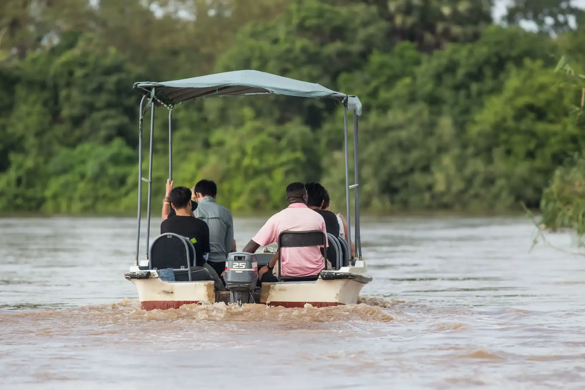 A boat safari in Selous