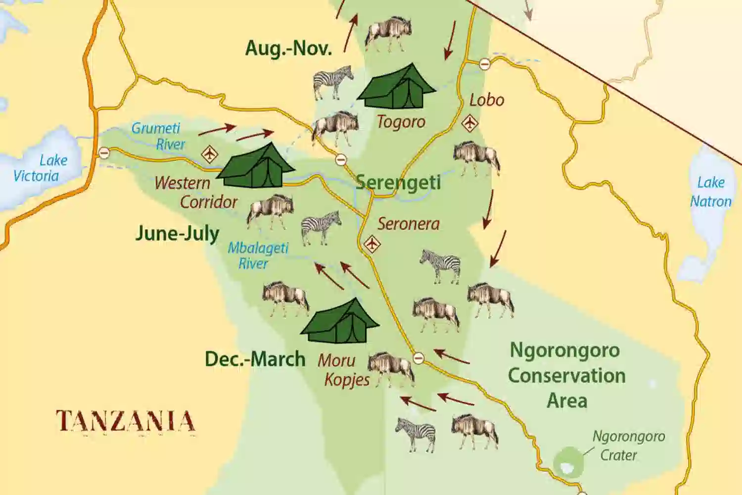 Serengeti Migration Route Diagram